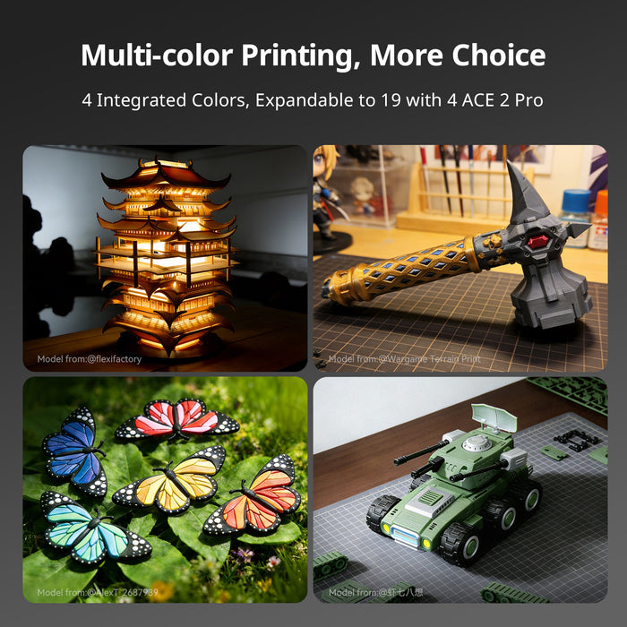 Anycubic Kobra X 3D Printer, 600mm/s High-Speed FDM Printer with 4-Color Printing, 49-Point Auto-Leveling, Smart AI Detection for Beginners & Professionals, 260x260x260 mm
