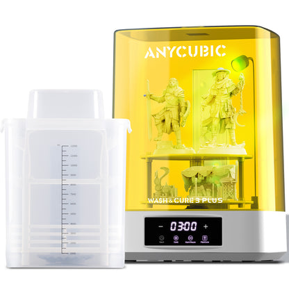 ANYCUBIC Wash and Cure 3.0 Plus, Upgraded Volume 2 in 1 Wash & Cure Station with Gooseneck Light for Photon Mono Mars LCD DLP SLA 3D Printer Models, Washing Size: 228 x 128 x 260mm