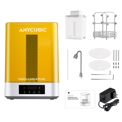 ANYCUBIC Wash and Cure Station, Larger Volume 2 in 1 Wash and Cure 3.0 Plus for Photon Mono, M7 Series LCD SLA DLP 3D Printer Models with Gooseneck Light, Washing Size: 228 x 128 x 260mm