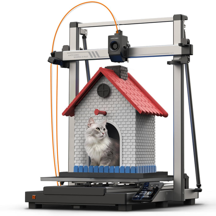 Anycubic Kobra 3 Max 3D Printer Only, Support Multicolor Needs ACE Pro, 600mm/s High-Speed Printing with Large Build Volume & Auto Leveling & Smart Vibration