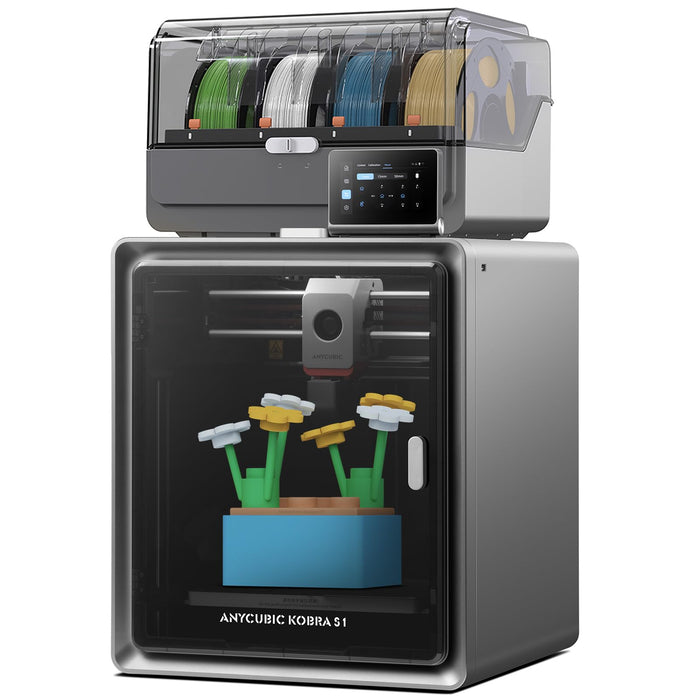 Anycubic Kobra S1 ACE 2 Pro Combo Multi-Color 3D Printer, CoreXY 600 mm/s High Speed Printing with Auto Calibration, 320℃ Quick Detachable Nozzle and Built-in Camera, 250x250x250 mm Printing Size
